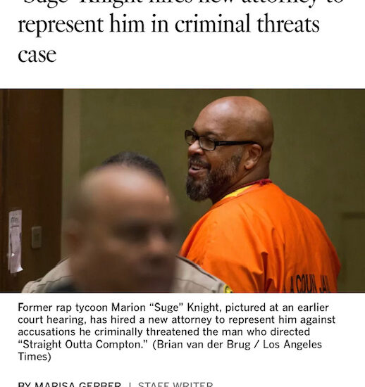 Dominique Banos joins “Suge” Knight’s Defense Team